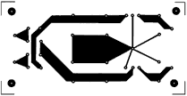 Afb.2: Print layout (in spiegelbeeld) van de symmetrische voeding (75 dpi).