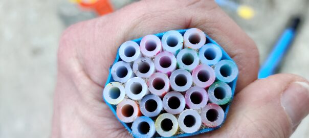 Fiberklaar direct burried glasvezelbuisjes voor huisaansluitingen type SRV-G 24x7 tc PE